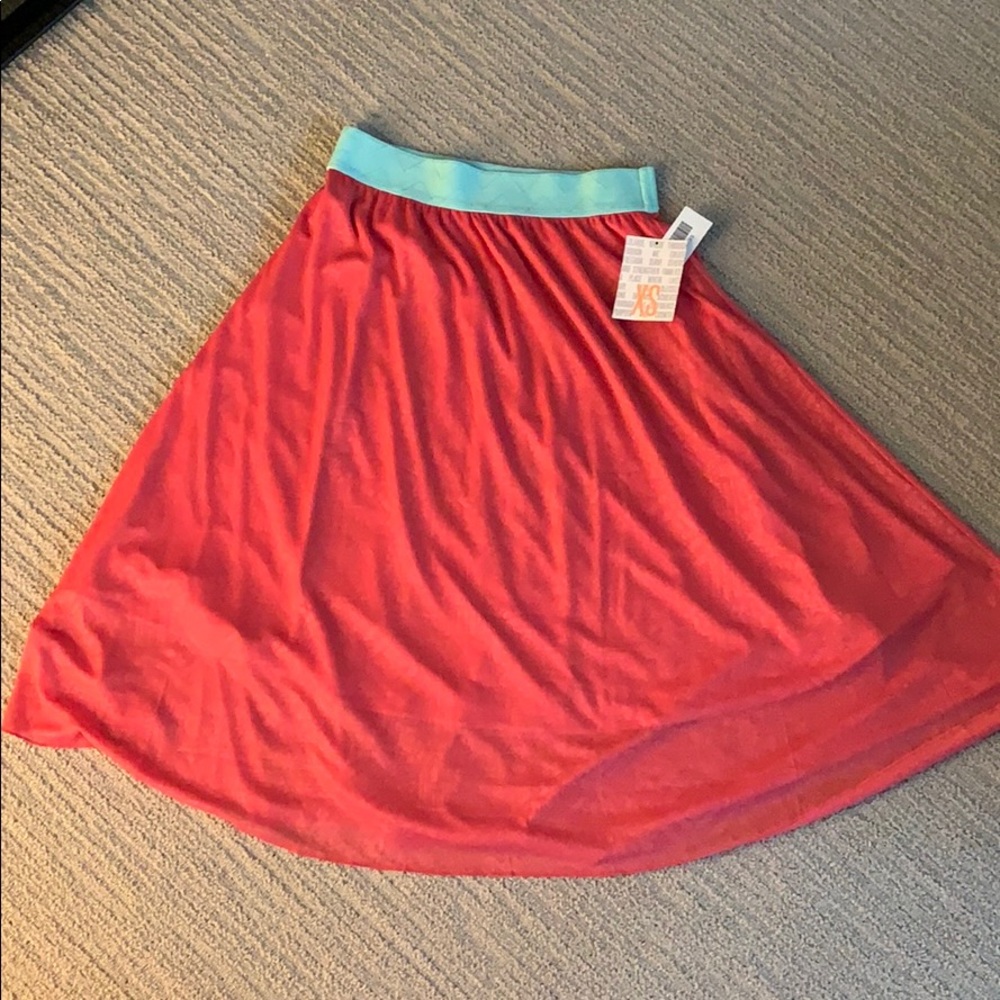 Lularoe Lola skirt - pink and mint green